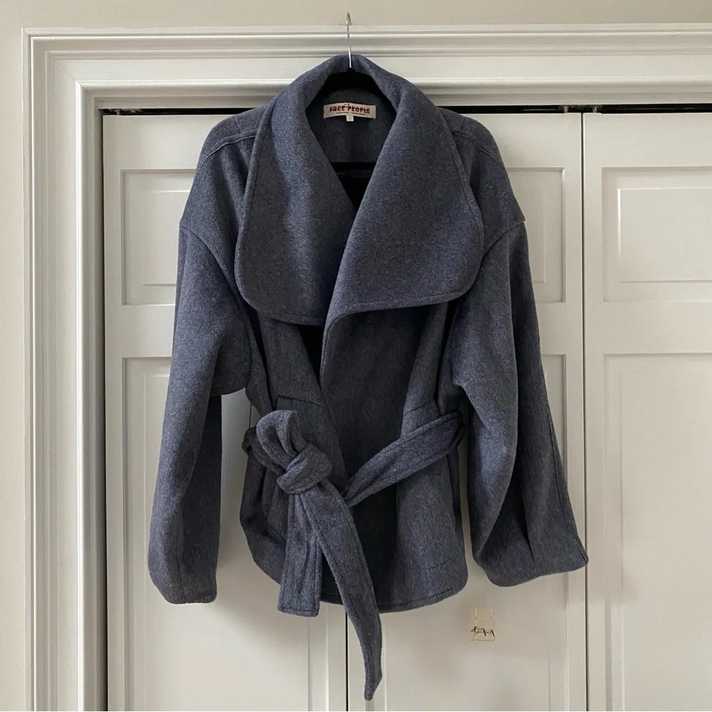 Free People Mina Cropped Wrap Coat Jacket | Size Large - Picture 6 of 11